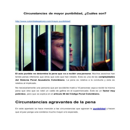 Circunstancias de mayor punibilidad, ¿Cuáles son?