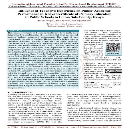 IMPACT OF TEACHER CHARACTERISTICS ON STUDENTS ACADEMIC PERFORMANCE IN ...