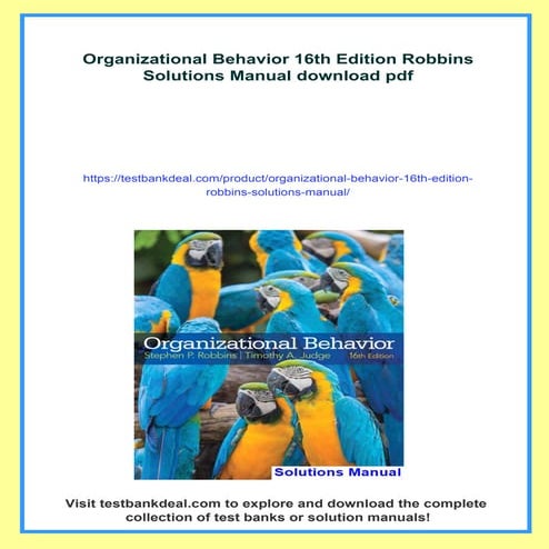 Organizational Behavior 16th Edition Robbins Solutions Manual