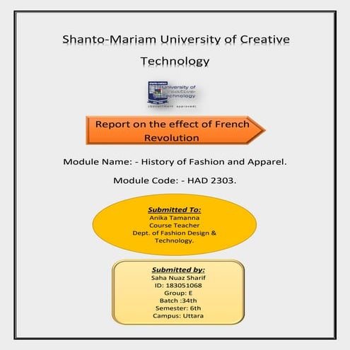 Report on the effect of French Revolution
