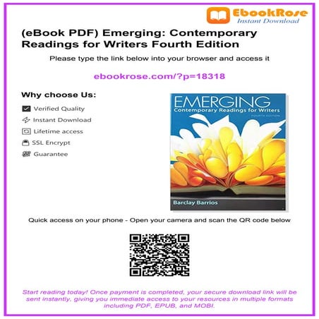 (eBook PDF) Emerging: Contemporary Readings for Writers Fourth Edition ...