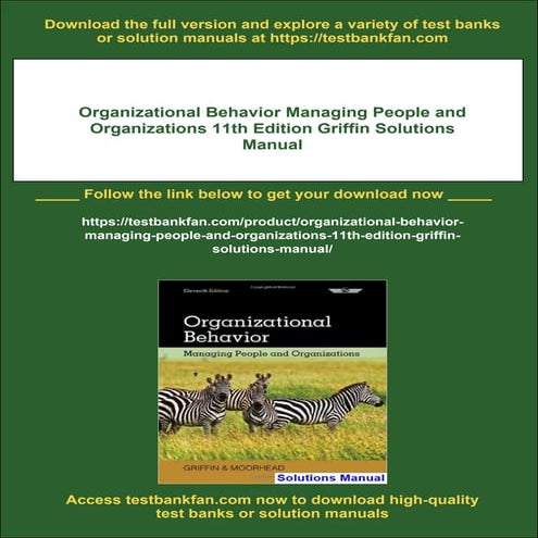 Organizational Behavior Managing People and Organizations 11th Edition Griffin Solutions Manual