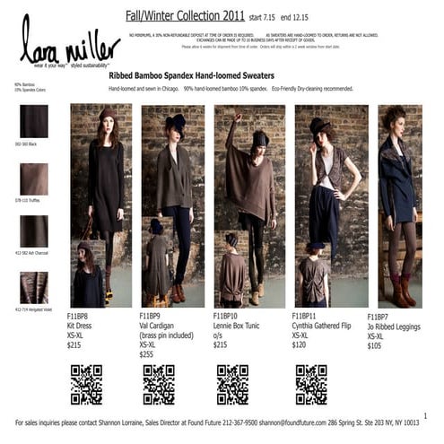 FW11 Collection Linesheets