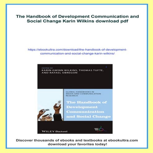 The Handbook of Development Communication and Social Change Karin ...