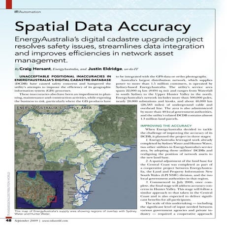 Transmission  Distribution World September 2010 - Spatial Data Accuracy