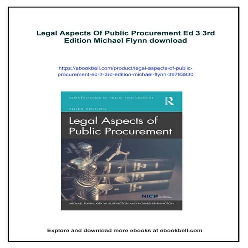 Legal Aspects Of Public Procurement Ed 3 3rd Edition Michael Flynn