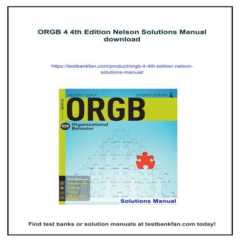ORGB 4 4th Edition Nelson Solutions Manual | PDF