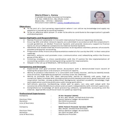 cv of Maria Elissa Canoy | DOCX
