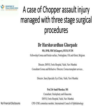 A Case Of Chopper Assault Injury Managed With Three Stage Surgical Procedures