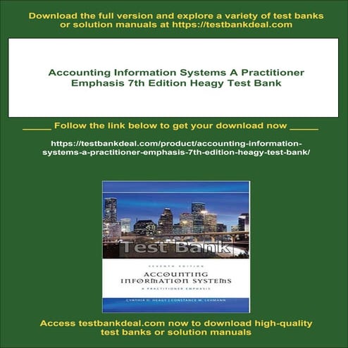 Accounting Information Systems A Practitioner Emphasis 7th Edition Heagy Test...