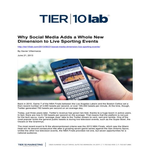 Why Social Media Adds a Whole New Dimension to Live Sporting Events 