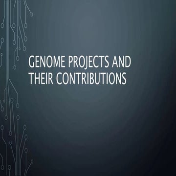 Genome projects and their Contributions