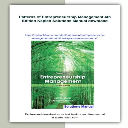 Patterns of Entrepreneurship Management 4th Edition Kaplan Solutions ...