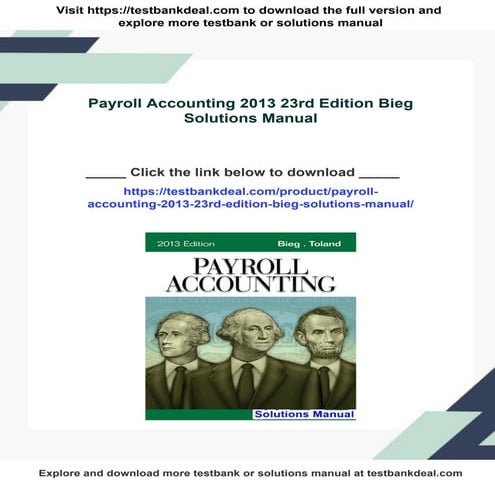 Payroll Accounting 2013 23rd Edition Bieg Solutions Manual