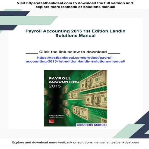 Payroll Accounting 2015 1st Edition Landin Solutions Manual