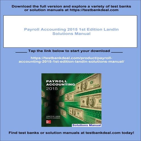 Payroll Accounting 2015 1st Edition Landin Solutions Manual