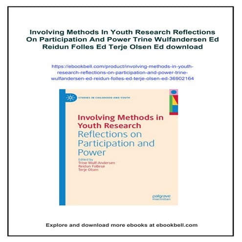 Involving Methods In Youth Research Reflections On Participation And ...