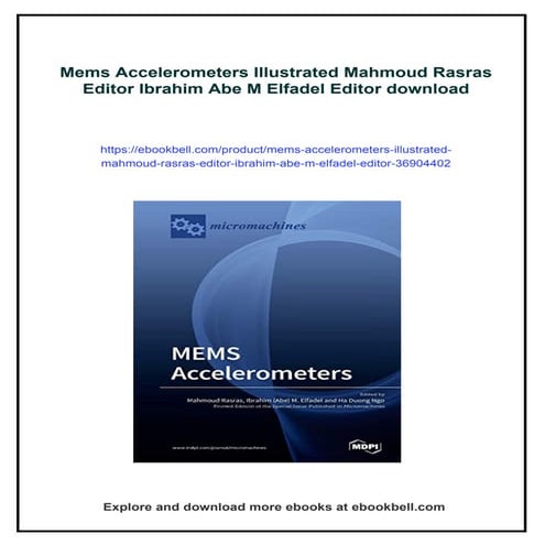 Mems Accelerometers Illustrated Mahmoud Rasras Editor Ibrahim Abe M Elfadel E...