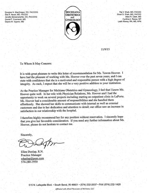 Neal Patel, MD Professional Reference Letter | PDF