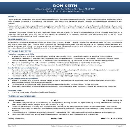 Don Keith CV version 1