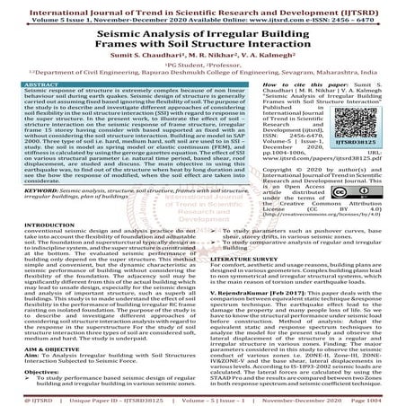Seismic Analysis of Irregular Building Frames with Soil Structure Interaction
