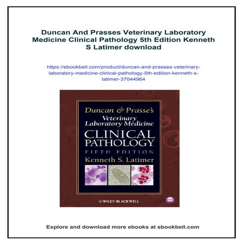 Duncan And Prasses Veterinary Laboratory Medicine Clinical Pathology ...