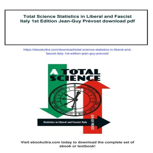 Total Science Statistics in Liberal and Fascist Italy 1st Edition Jean ...