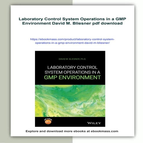 Laboratory Control System Operations in a GMP Environment David M. Bliesner