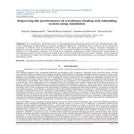 Improving the performance of warehouse loading and unloading system using sim...