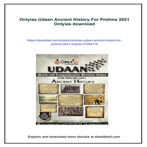 Onlyias Udaan Ancient History For Prelims 2021 Onlyias