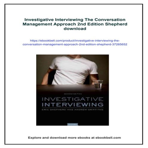 Investigative Interviewing The Conversation Management Approach 2nd Edition S...