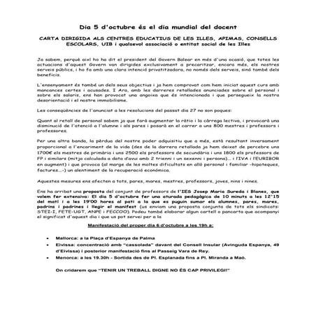 Manifest Dia del Docent 2011