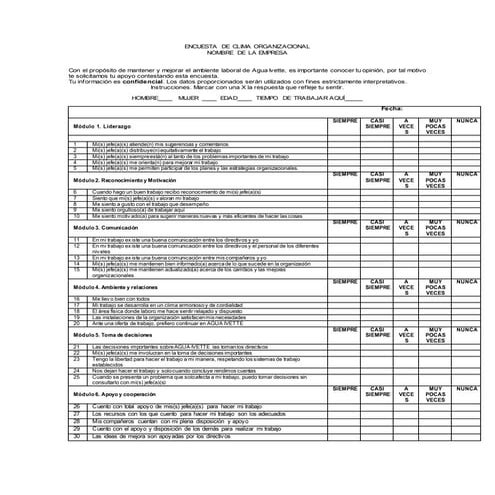 186435316 encuesta-de-clima-organizacional