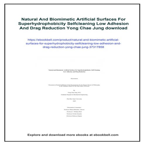 Natural And Biomimetic Artificial Surfaces For Superhydrophobicity Selfcleani...