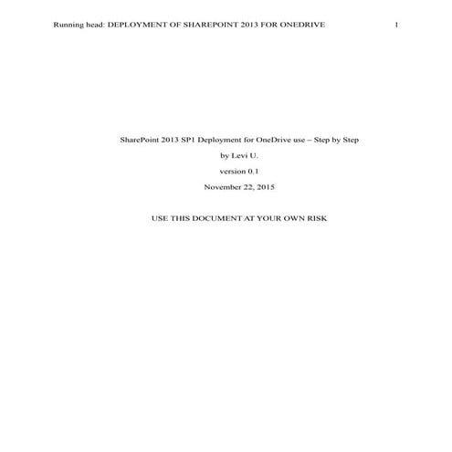 SharePoint 2013 SP1 Deployment for OneDrive use – Step by Step [Small]