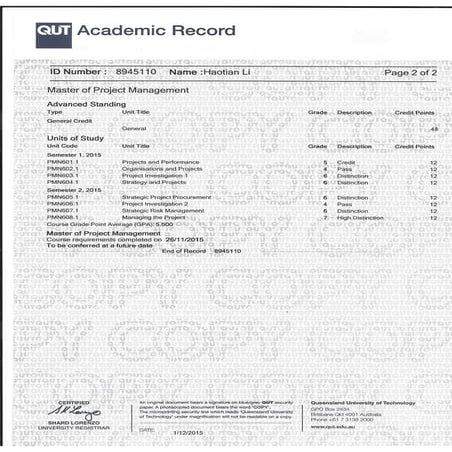 Academic record-qut- lihaotian-2