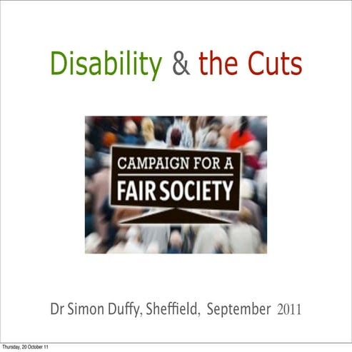 (186) disability & the cuts (september 2011) | PDF