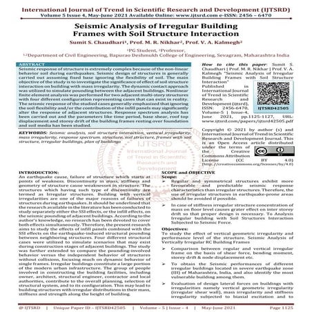 Seismic Analysis of Irregular Building Frames with Soil Structure Interaction