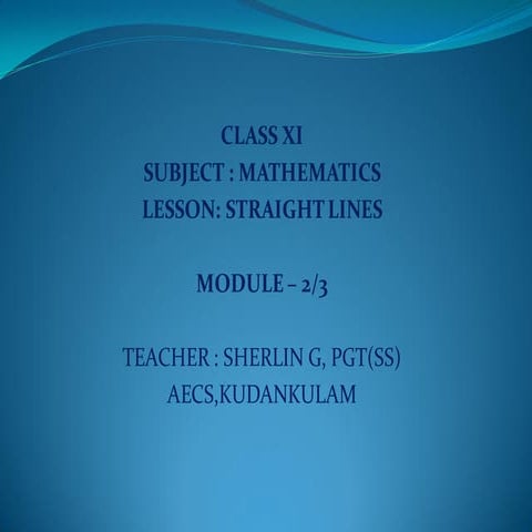 Equations of Straight Lines | PPTX
