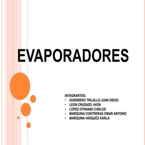 Presentación sobre evaporadores