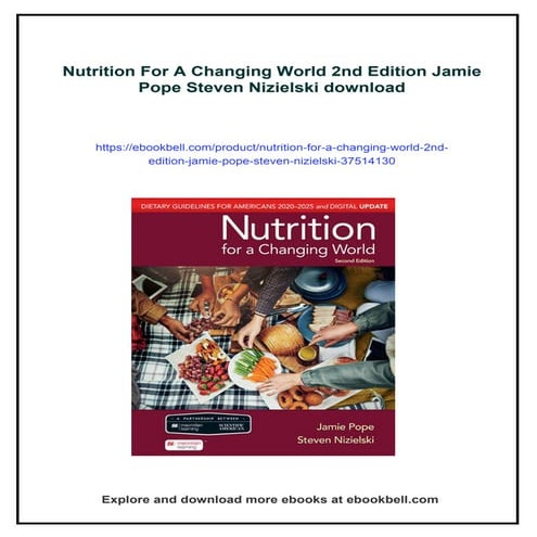 Nutrition For A Changing World 2nd Edition Jamie Pope Steven Nizielski ...