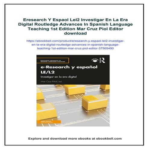 Eresearch Y Espaol Lel2 Investigar En La Era Digital Routledge Advances ...