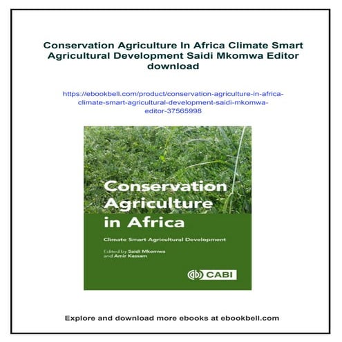 Conservation Agriculture In Africa Climate Smart Agricultural ...