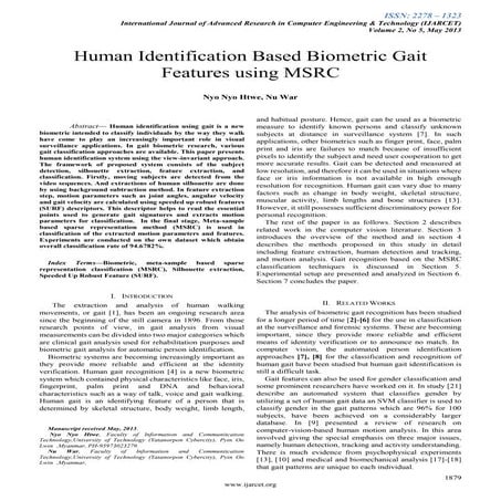 Using skeleton model to recognize human gait gender | PDF
