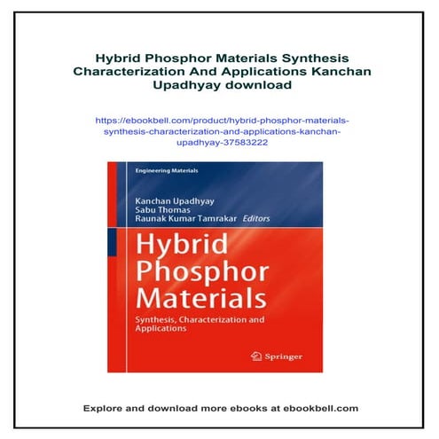 Hybrid Phosphor Materials Synthesis Characterization And Applications Kanchan...