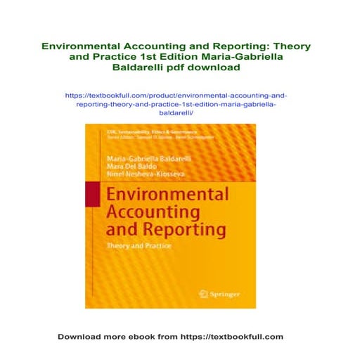 Environmental Accounting and Reporting: Theory and Practice 1st Edition Maria...
