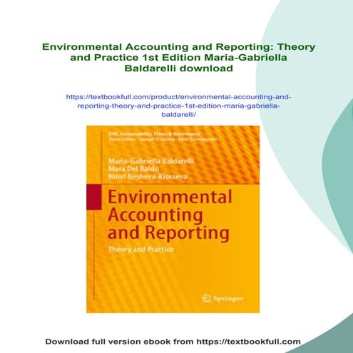 Environmental Accounting and Reporting: Theory and Practice 1st Edition Maria...