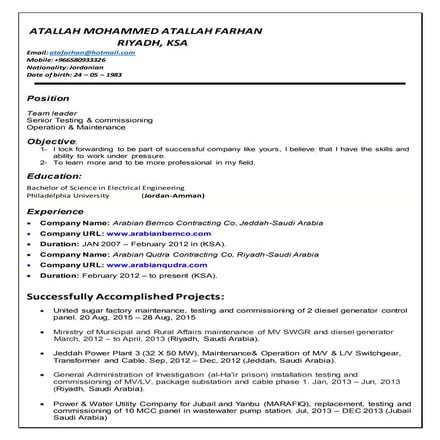 atallah mohammed farhan CV