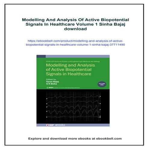 Modelling And Analysis Of Active Biopotential Signals In Healthcare Volume 1 ...