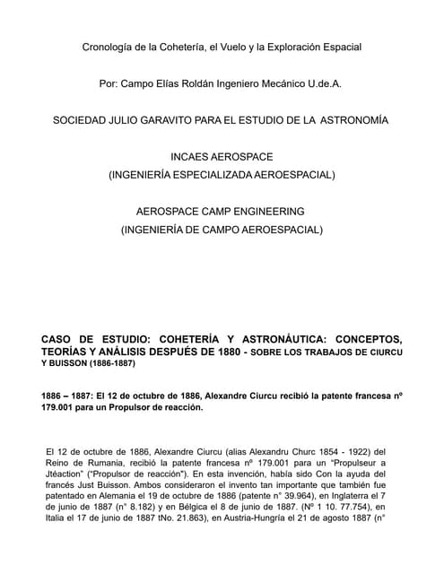 1886 -1887-El 12 de octubre de 1886 Alexandre Ciurcu recibió la patente franc...